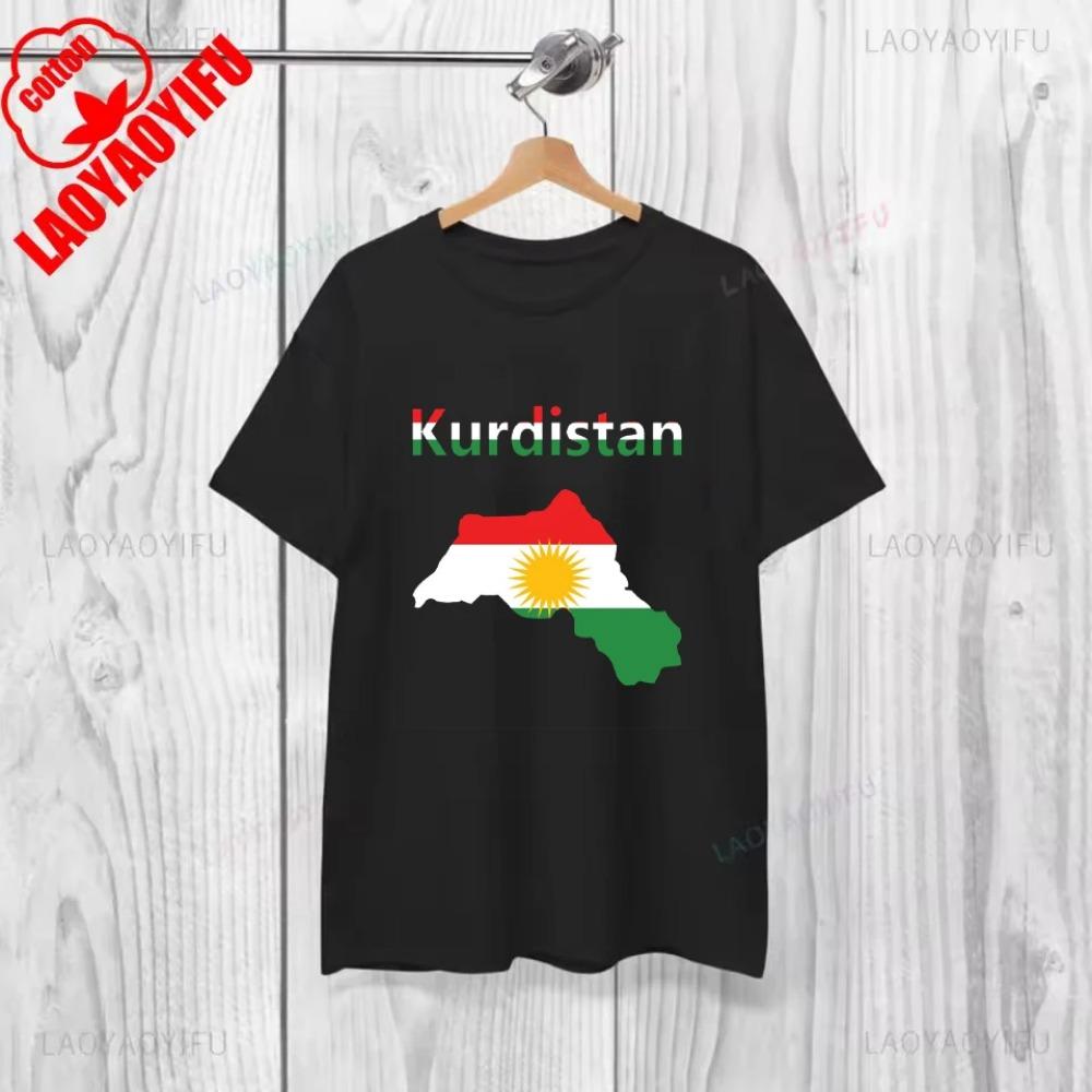 Vintage Kurdistan Kurdish Cotton Tshirt Graphic Street Clothing Short Sleeve Crewneck Summer Style Clothing Y2K Clothing
