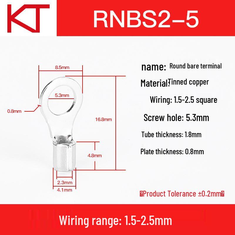 Kaitong Round Bare Crimp Terminals RNB2-12 KT-TO.