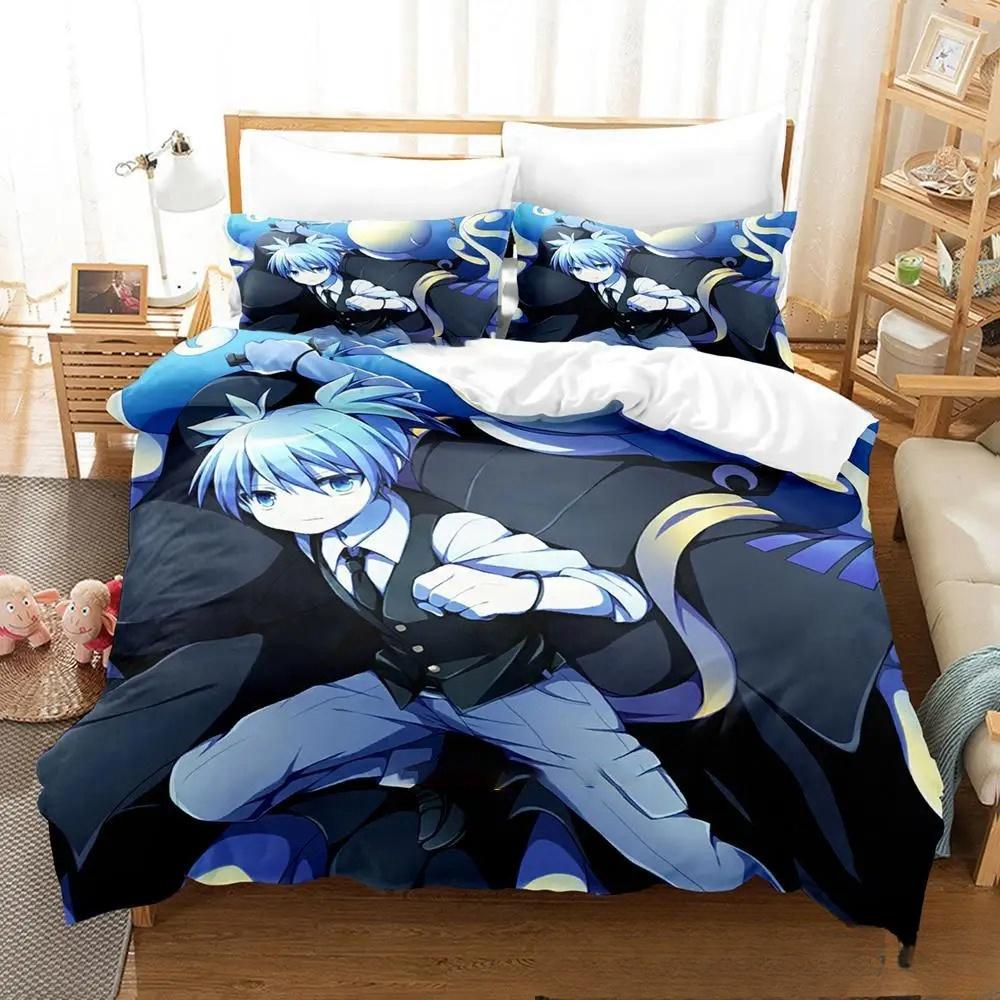 3D Cartoon Assassination Classroom Koro-sensei Bedding Set Boys Girls Twin Queen King Size Duvet Cover Pillowcase Bed Boys Adult