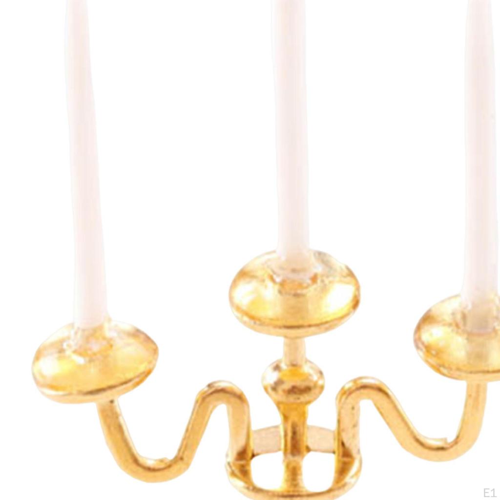 1/12 Dollhouse Candle Holder Doll House Candlestick Ornament Cute Miniature Model for Cabinet Table