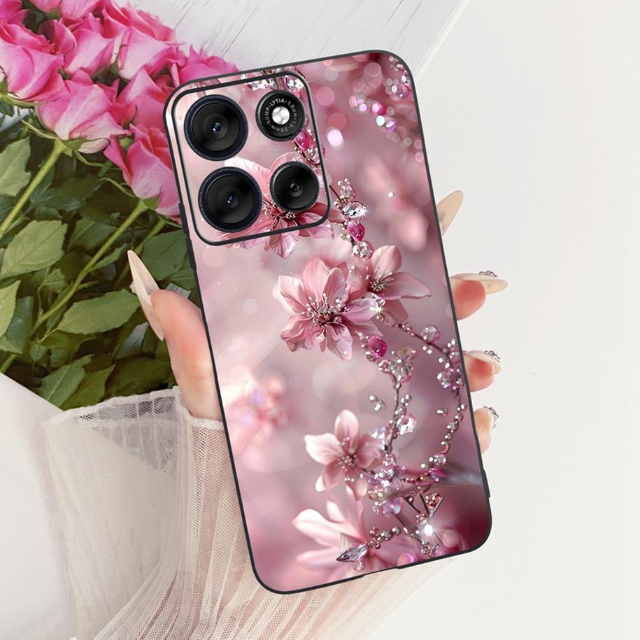 Coque Pour Motorola Moto G56 Housse 2025 Nouvelle Élégante Nœud Papillon Fleur Silicone Souple Coques de Téléphone Pour Motorola Moto G66Y G66J 5G Fundas