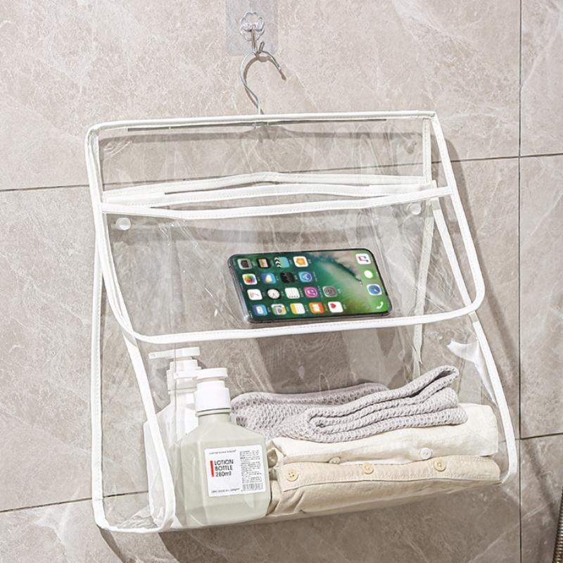 Bathroom Storage Bag Bathroom Waterproof Hanging Storage Bag Wall Hanging PVC Makeup Bag Organizer Towel Clothes Storage Bags