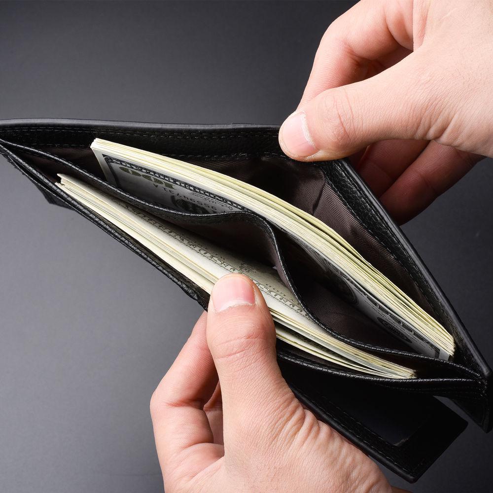 Męski portfel biznesowy ze skóry PU z nadrukiem liczi Męski portfel w jednolitym kolorze Męski prezent urodzinowy
