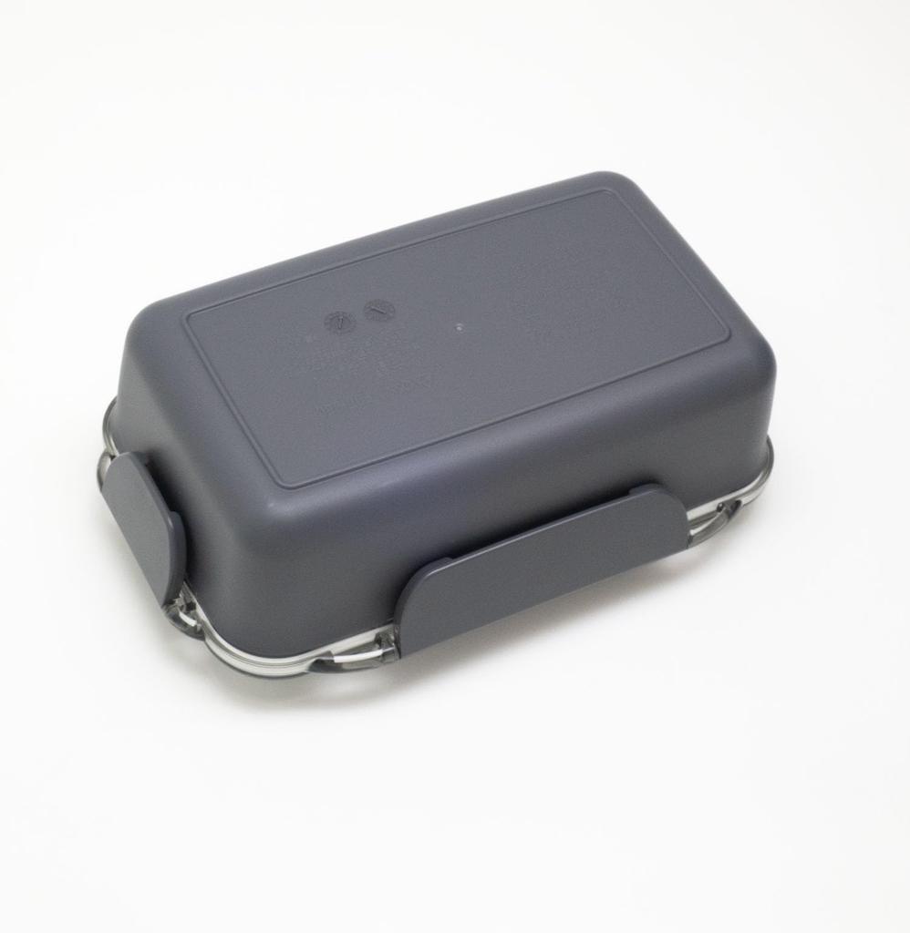 OSK Bento Box with Calm Color CMC Made in Dishwasher and Microwave Dividers, 900ml, Charcoal, No.3, Japan, Antibacterial, Safe, PCD-900