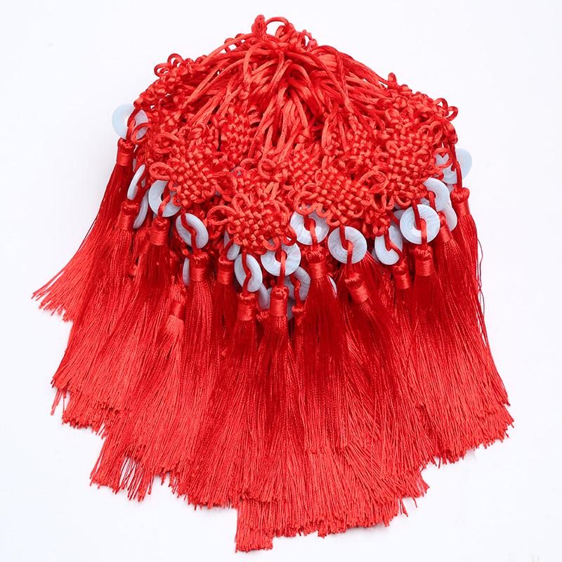 Small Chinese Knot Pendant DIY Tassel - Festive Red 6/8 Plate Hanging Ornament