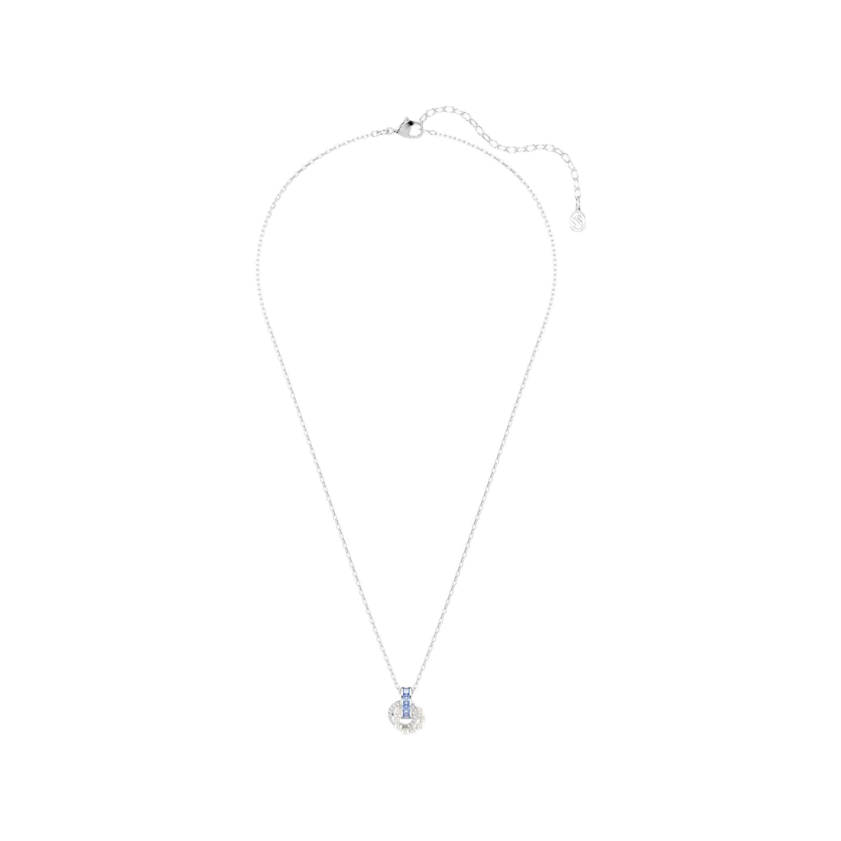 Swarovski Connexus Interlocking Bead Design Cubic Zirconia Crystal Necklace Unisex necklace Blue 5741331 Box (Random Color)