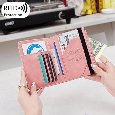 2024 Women's RFID Anti-theft Passport Bag - Multifunctional, Simple, Solid Color Travel Holder