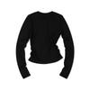 MOAA Henley Neck Side Shirred Long Sleeve (Black)