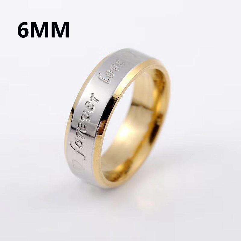 Simple Forever LOVE Titanium Steel Par Ring Bröllopssmycken