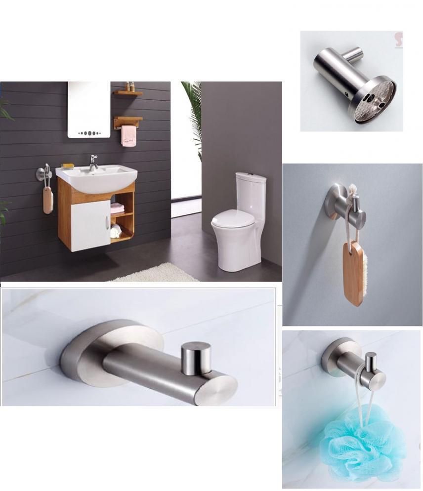 Modern Minimalist Stainless Steel Towel Rack Bathroom Storage Organizer With Hooks For Hotel And Home Use