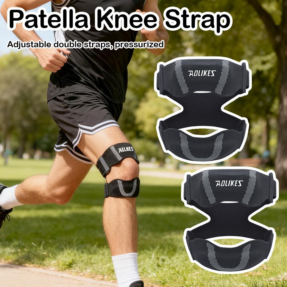1Pcs Adjustable Sports Knee Braces Double Straps Breathable Knee Support Strap Patellar Tendon Stabilizer Band for Basketball