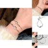 Chic Fashionable Women's Silver Bracelet With Elegant Flower And Butterfly Features