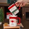 Neue Weihnachtstasse Kreative Quadratische Tasse Niedliche Keramiktasse Cartoon-Wassertasse Weihnachtsmann-Tasse