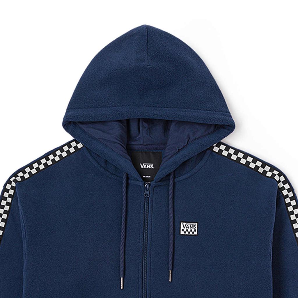 Vans Plaid Color Block Zip Up Hoodie Men hoodies Dark-Blue VN000FCSLKZ