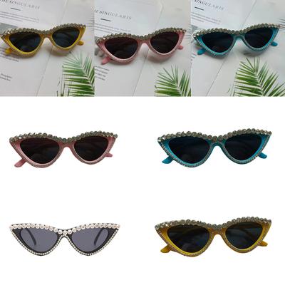 Cat Eye Frame Zonnebrillen voor Tieners Meisjes Feest Strass Frame Lens Grappige Stijl Trendy Mode Carnaval Decoraties