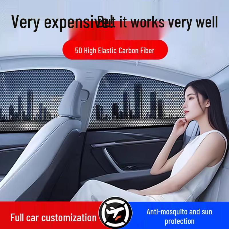 Car Window Mosquito Net & Sunshade Mesh Curtain for Privacy SUV Front Window - 1 Piece чёрный