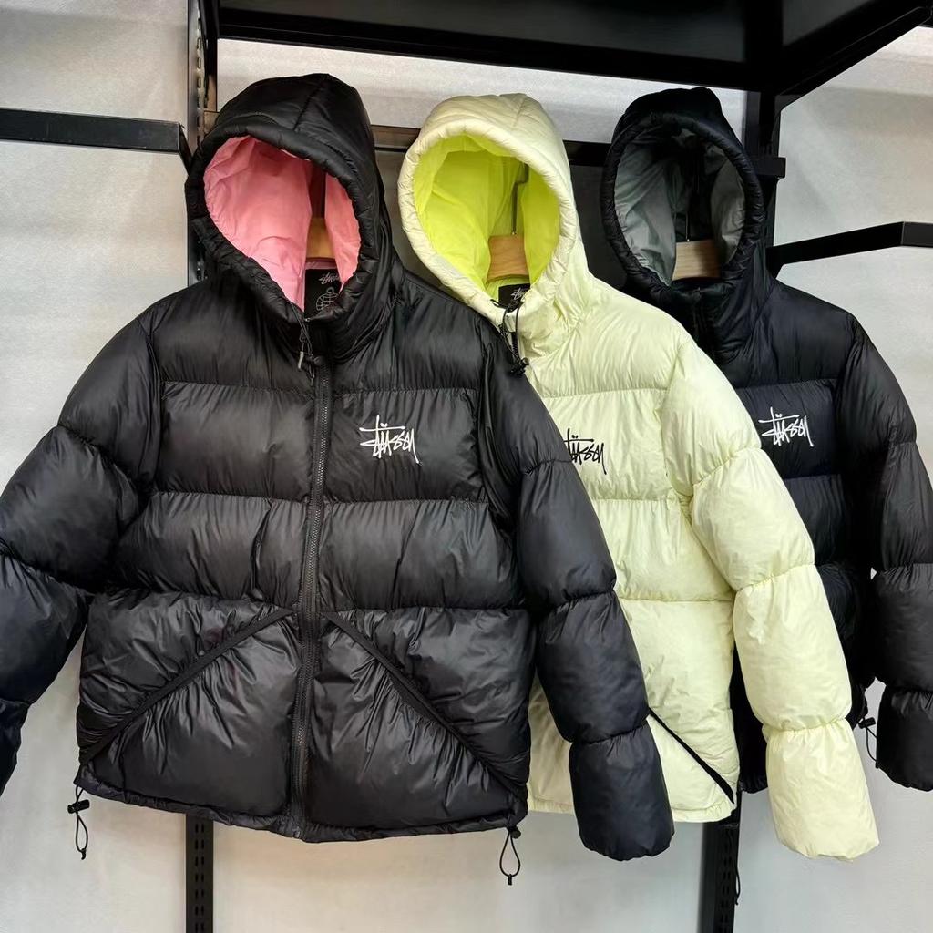 Embroidery stu hooded cotton clothes winter fashion American street loose and versatile couple bread clothes