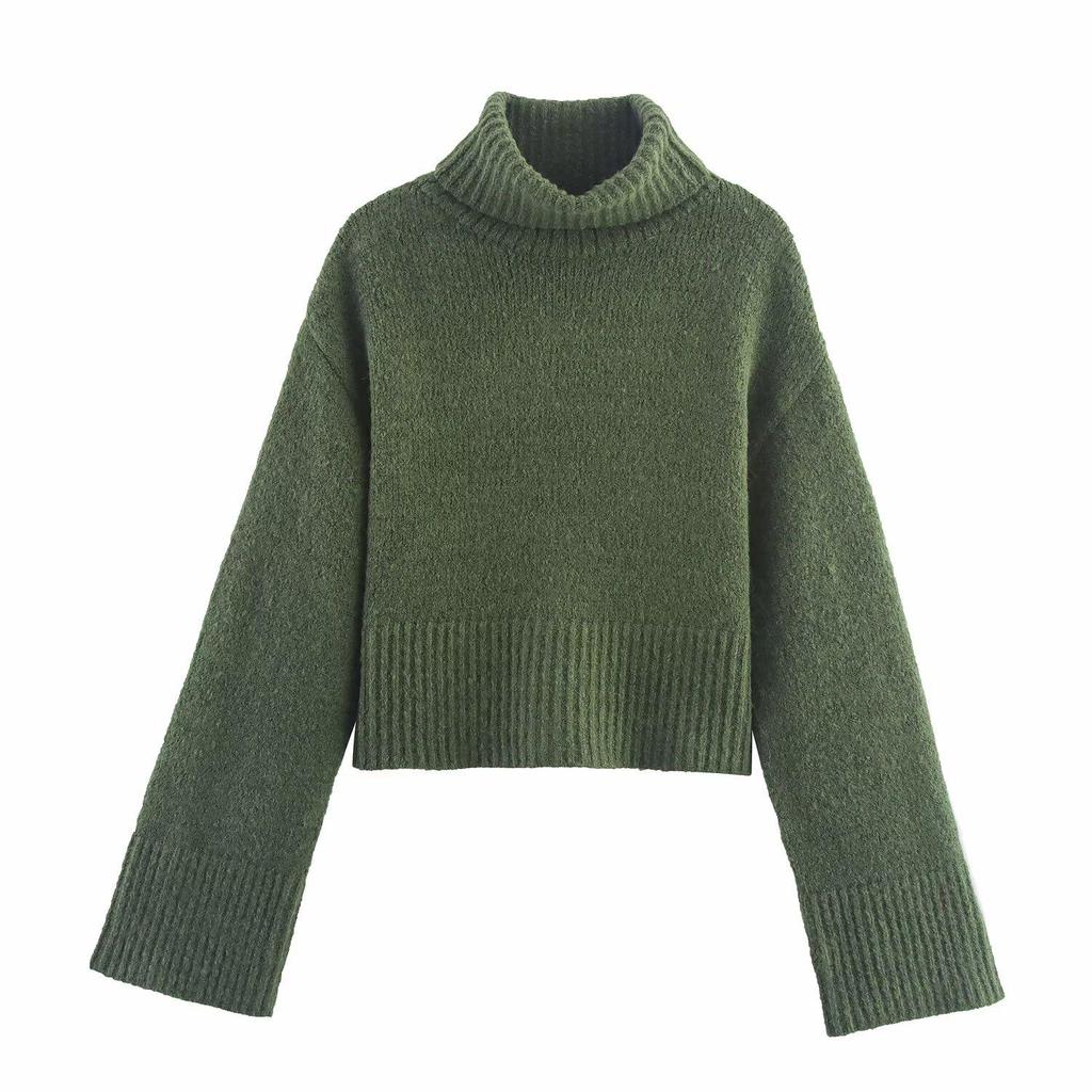 2026 European Spring Women's Long Sleeve Stand Collar Knit Sweater