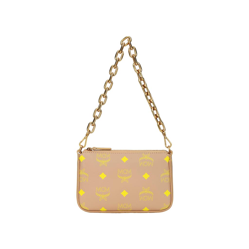 New MCM Leather Shoulder Bag, Portable Crossbody Bag Mini Women's Beige MYZCSSX01I6001