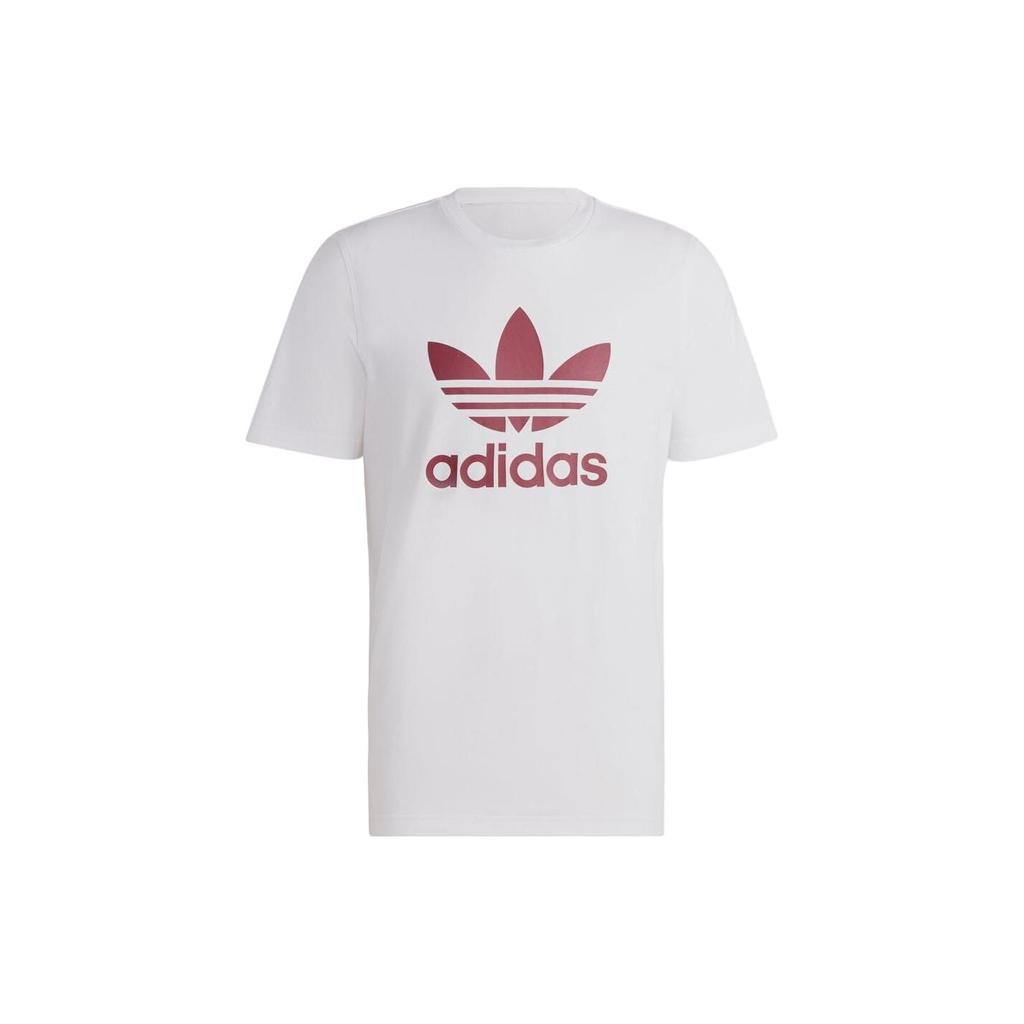 Adidas Originals Solid Pattern Short Sleeve T-Shirt Men Tops White IA4812