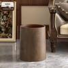 Chinese Style Retro Wood Grain Trash Can – Large Capacity for Home & Office