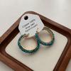 Millet Bead Inlaid Metal Earrings, Earrings, Fresh Natural Stone Handmade Beaded Earrings, Earrings Are Super Exquisite