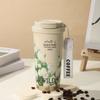 Taza Termo de 500ml Taza de Café Aislada Termo de Acero Inoxidable Taza Frío/Calor Taza de Doble Pared con Pajita Taza de Viaje Térmica para Hielo