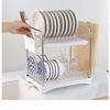 HINATA LIFE Dish Drainer, 2-Tier Stainless Steel Dish Drainer with Chopstick Holder, Cutting Board Holder, Dish Drainer Tray, Dish Drainer Basket, Dis