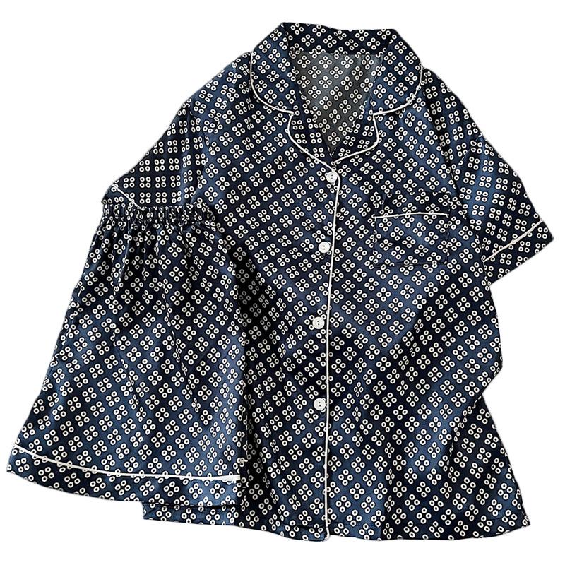 Niche Ice Silk Pajamas Wind Women'S Summer Casual Short-Sleeved Set Loungewear