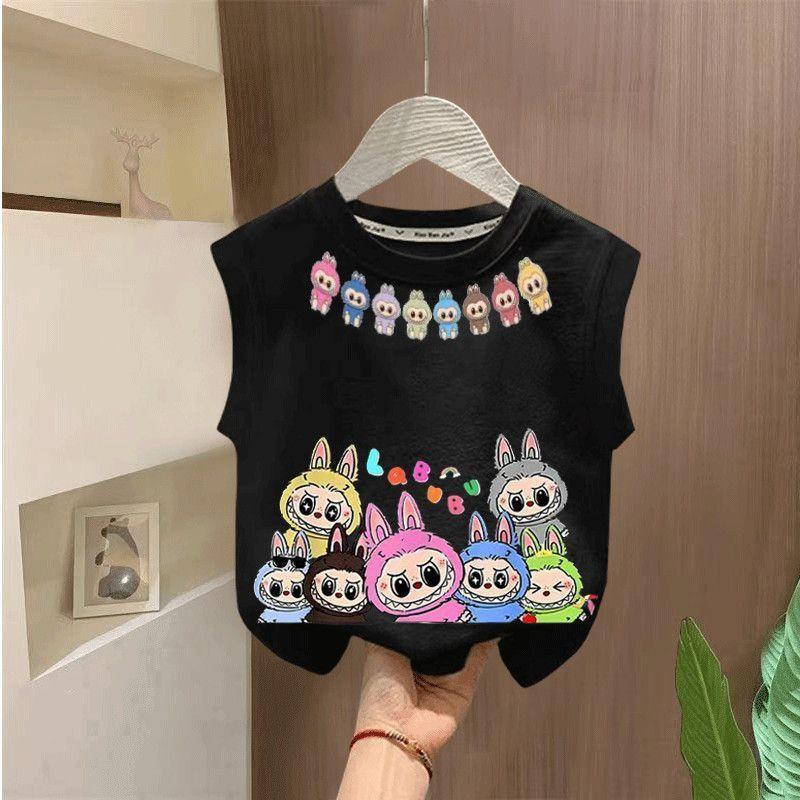Cute Labubu Vests for Children, Fashionable T-shirts for Boys and Girls Summer