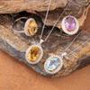 Natural Citrine Amethyst Colored Treasure Necklace Women'S Millennium Cut S925 Sterling Silver Pendant Light Luxury High-End Jewelry