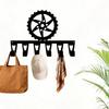 Industrial Gear Key Holder Metal Wall Art 6 Hooks Iron Craft Gift for Him
