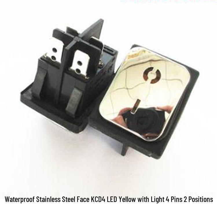 Rocker Power Reset Switch, 16A 250V, 4/6-Pin, 2/3-Position with Light, KCD4 Boat Shape