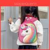 Zaino Scolastico Eva per Bambini con Unicorno Cartoon e Guscio Rigido Glitterato per Scuola dell'Infanzia