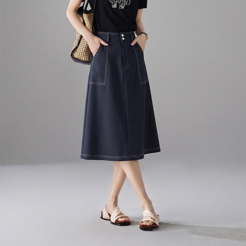 TERRE BLEUE Women s Faux Denim A-Line Skirt XL