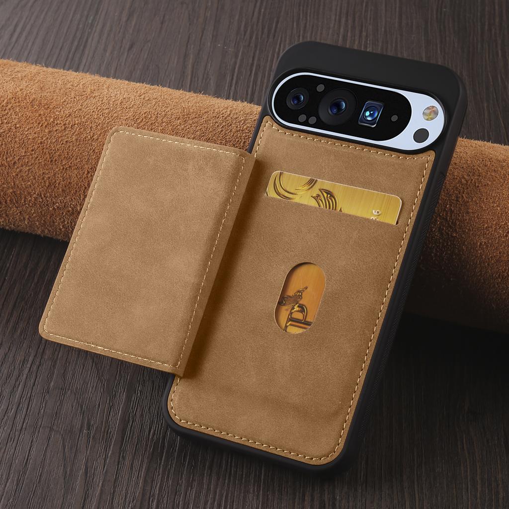 Luxury Leather Cards Solt Wallet Case For Google Pixel 9A 9 9Pro XL 8 8Pro 8A Card Holder Shockproof Back Business Bag Cover