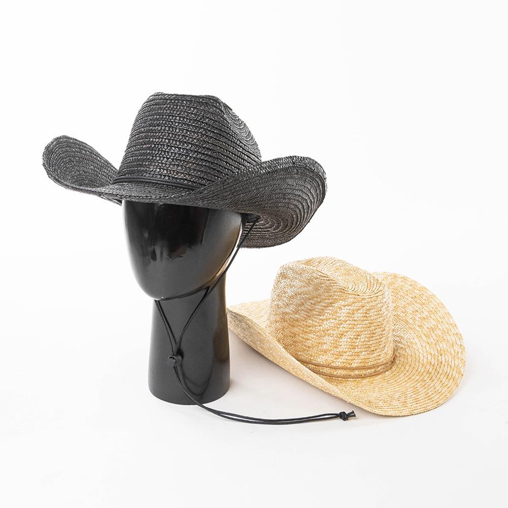 My Extreme Outdoor Activities Women's Black Uspop Summer Straw Cowboy Hat With Wide Brim And Windproof Strap Western Style Sun Hat For Outdoor Travel, M/L Sizes Available 59Cm