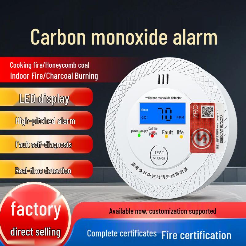 

Carbon Monoxide Alarm: Indoor CO Detector for Fire Safety