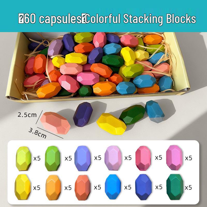 Montessori Stone Stacking Educational Puzzle Blocks for Girls – Early Learning Gift