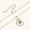 8mm Fashion Crescent Moissanite S925 Sterling Silver Necklace High End Unique Dynamic Pendant Clavicle Chain For Women