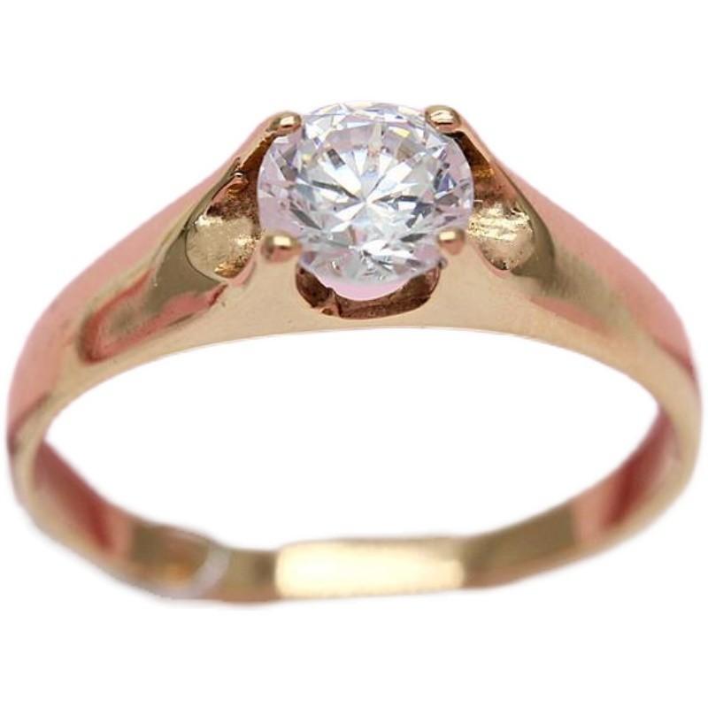Purple Gold Inlaid Zircon Simple Temperament Tide-Plated Rose Gold Open Ring