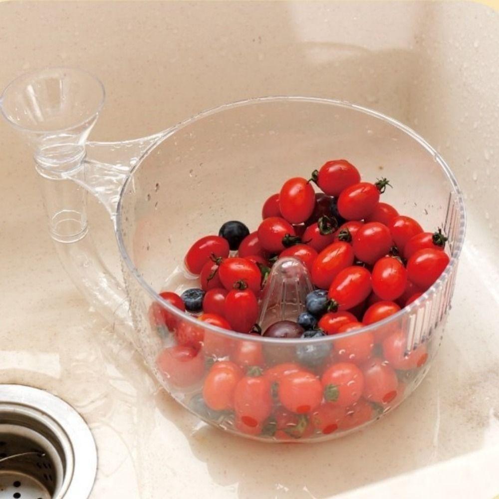 Plast Automatisk Tvättskål Transparent Grönsaks-sköljare Behållare Frukt-svarvare Utomhus