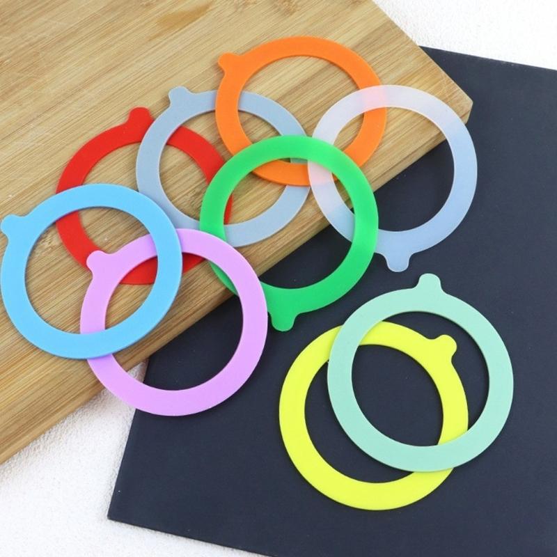 Silicone Jar Sealing Rings, 10 Pack Pull Tabs Leak Proof Rubber Gaskets for Small Glass Food Storage Jars Seal, 3.75Inch Regular Mouth