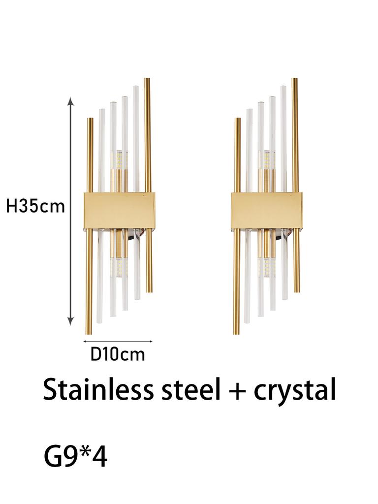 Scandinavian American Italian Wall Lamp 110-240V Glass Brass Construction LED Neutral Light 3 Color Changing Lustre