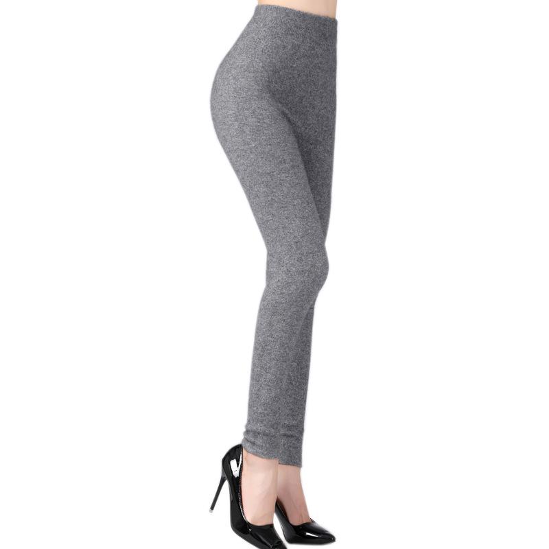 Women's High-Waist Slim Fit Cashmere Leggings - Warm and Trendy for Autumn/Winter 2021