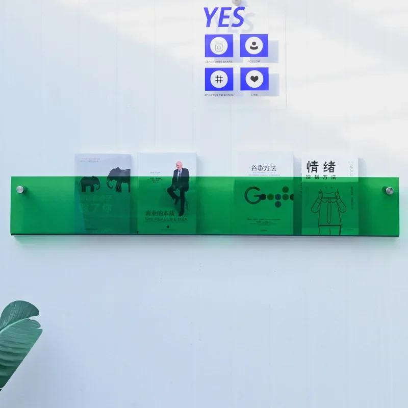 Akrylowy regał na książki Kolorowe półki ścienne Perforowany organizer na magazyny Półki ekspozycyjne do czytania do domu 40cm