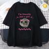 Sad Hamster T Shirt I'm Just A Girl Letter Printing Tee-shirt Cotton High Quality O-neck T Shirts for Women Cute Graphic Print Tee