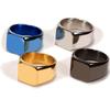 Titanium Steel Jewelry Minimalist Polished Square Men's Ring - Polished Titanium Steel Ring