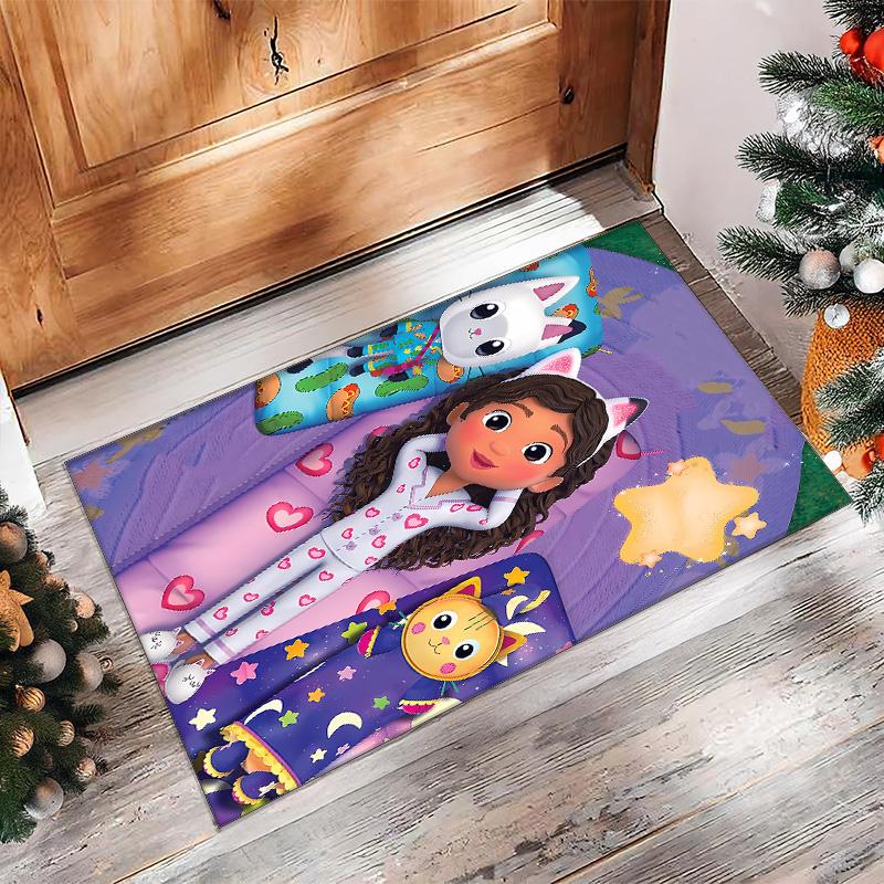 Gaby Dollhouse Printed Crystal Velvet Area Rug, Soft Anti-Slip Water Absorbent Floor Mat for Living Room Bedroom
