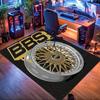 Vintage Gold Wheel Area Rug Retro Gaming Print NonSlip Floor Mat for Game Room Office Car Lover Home Decor Home Bedroom